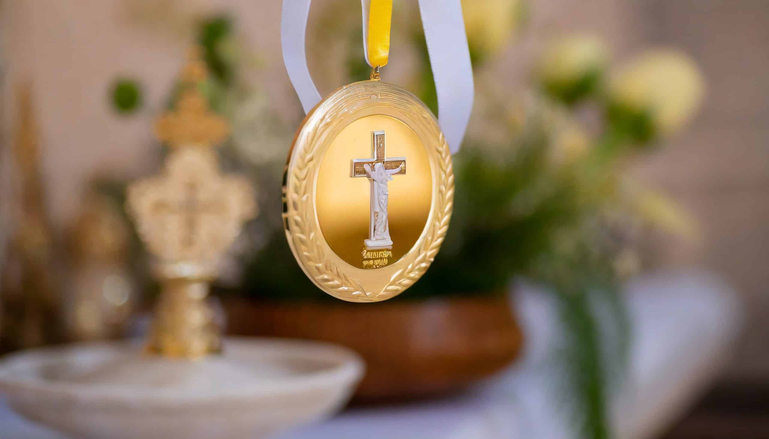 Médaille de baptême en or à offrir - Un cadeau céleste